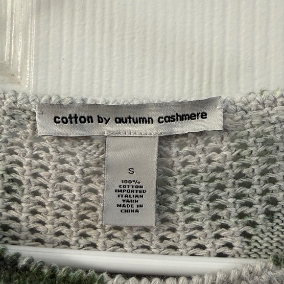 Cotton by Autumn Cashmere Floral Knit Sweater Top Women's Size S Blue Green - Picture 3 of 4
